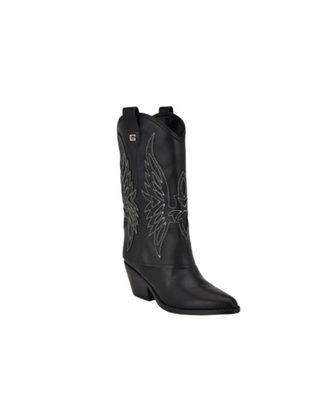 Guess Women's Raegan Fold Over Silhouette Block Heel Western Boots Black Size 10